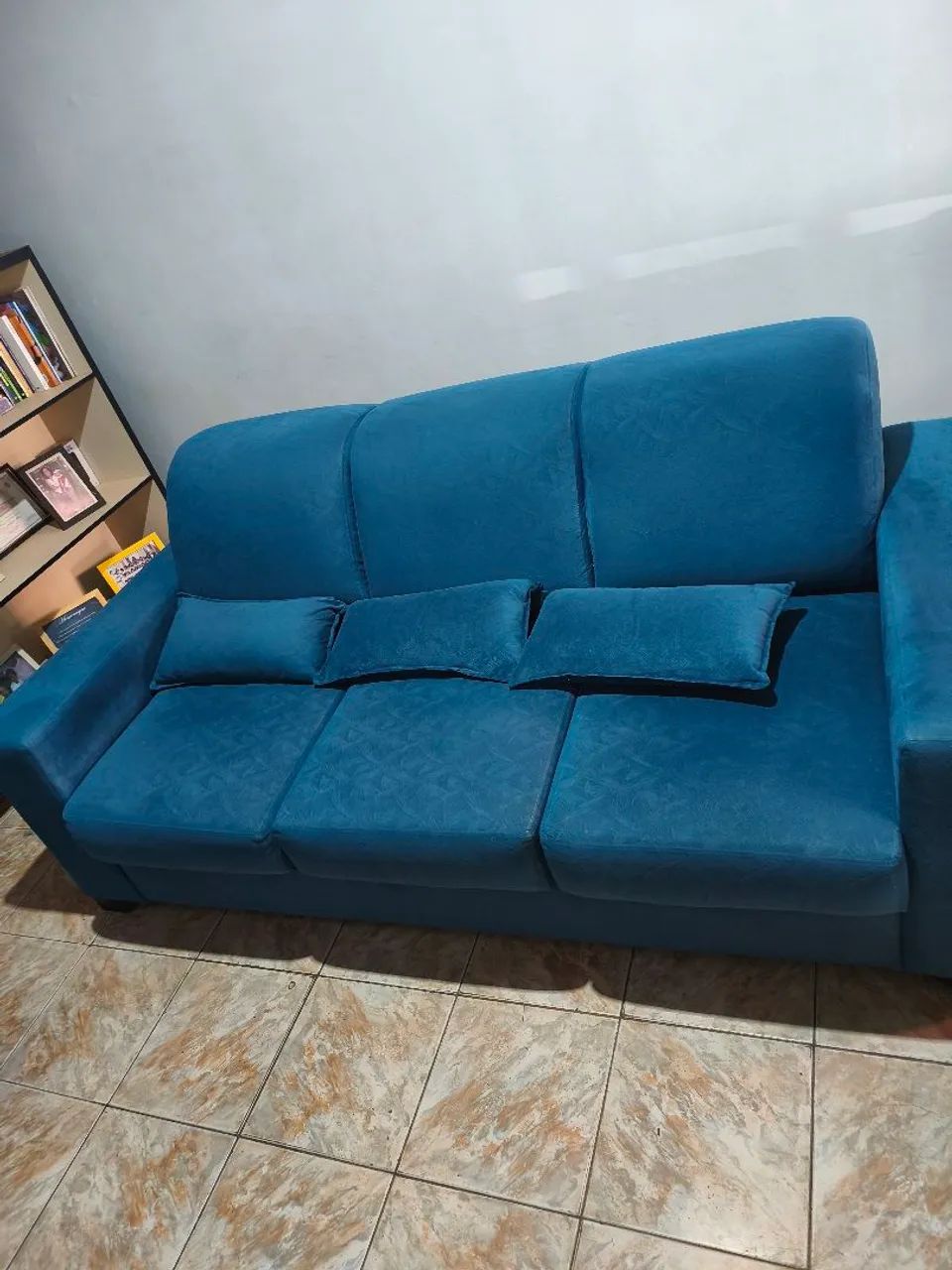 SOFÁ RETRÁTIL TRÊS LUGARES AZUL