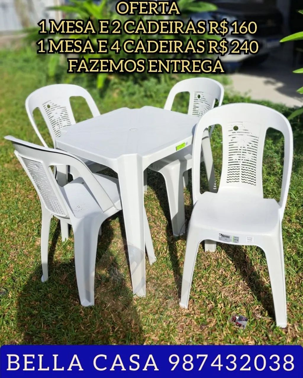 MESA BRANCA DJD.XM 8S.D ENTREGO HOJE 