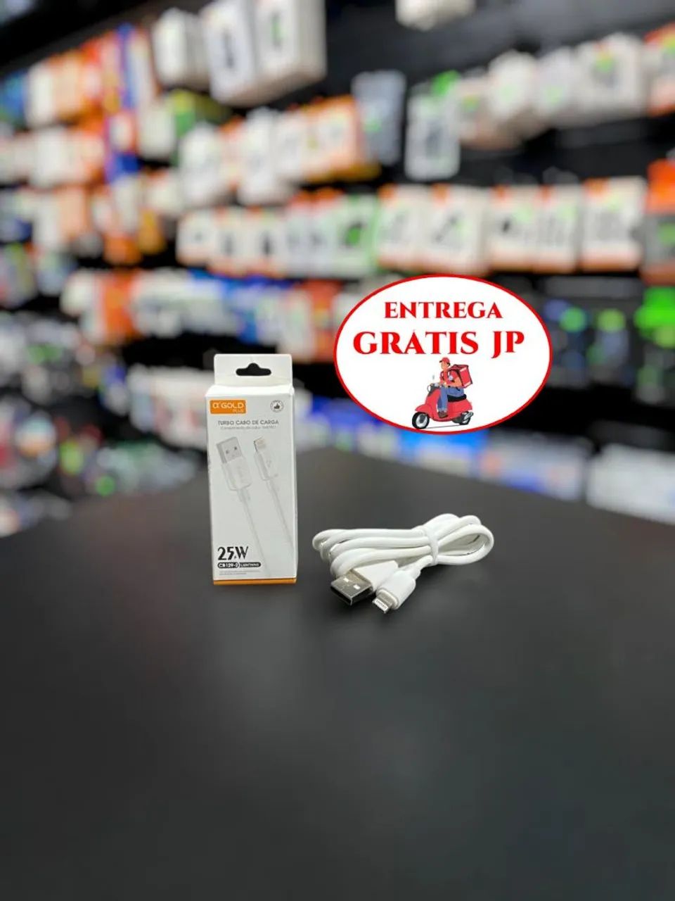 CABO DE CARREGAMENTO GOLD IOS LIGHTNING CB129-2<br>?R$19,99