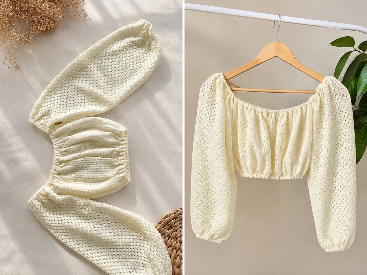  Blusa cropped off-white 