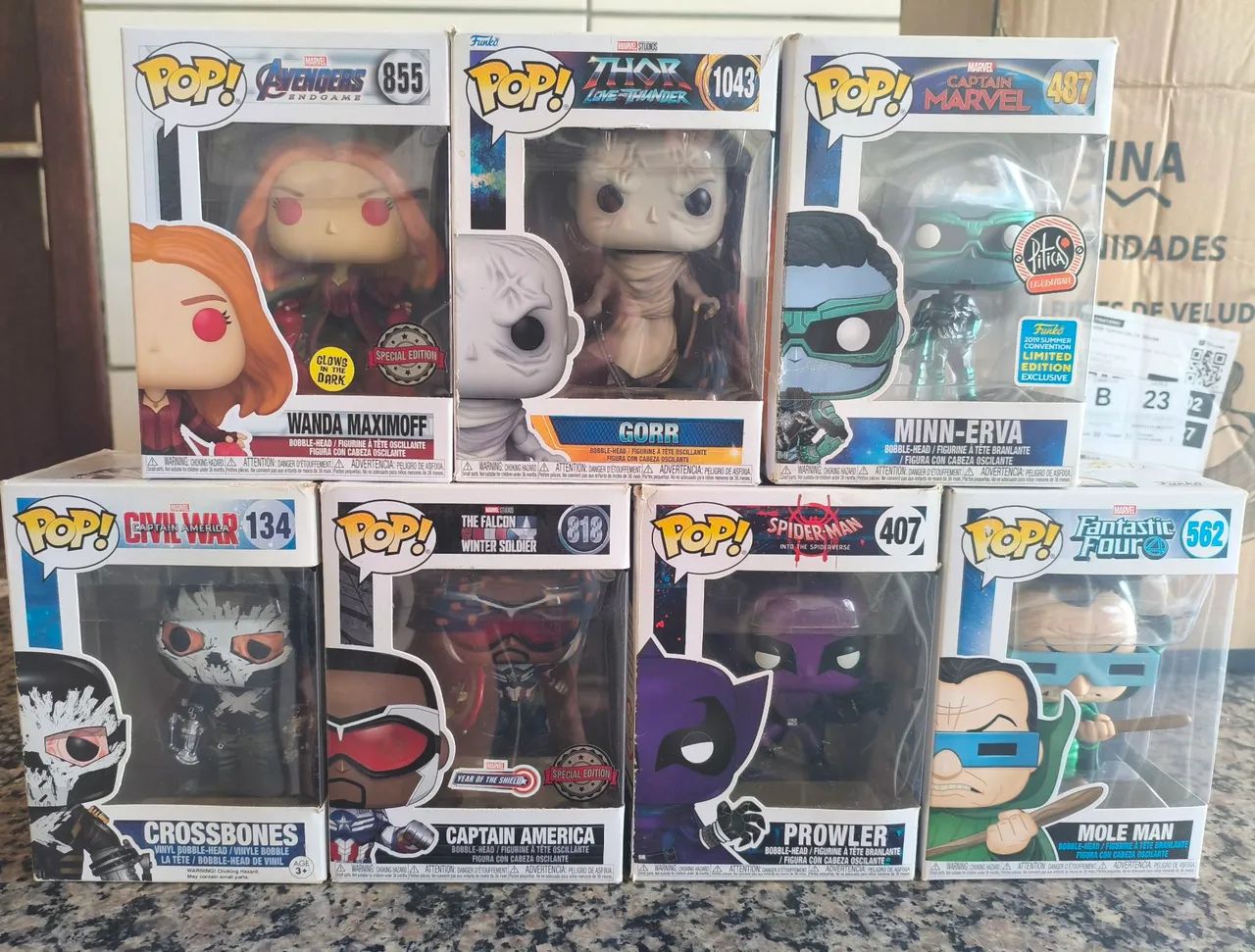 Lote Funkos Marvel 7 funkos
