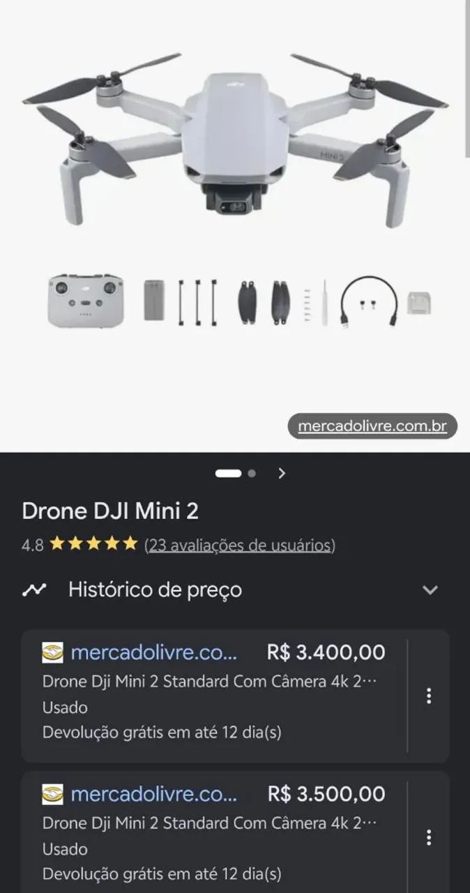 DRONE DJI MINI 2 COM CARREGADOR DE BATERIA  - Foto 3