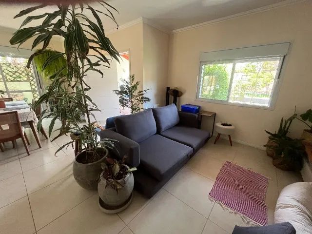 Sofá Linho 4 lugares HABITATO Sofás - Cinza chumbo 2 metros