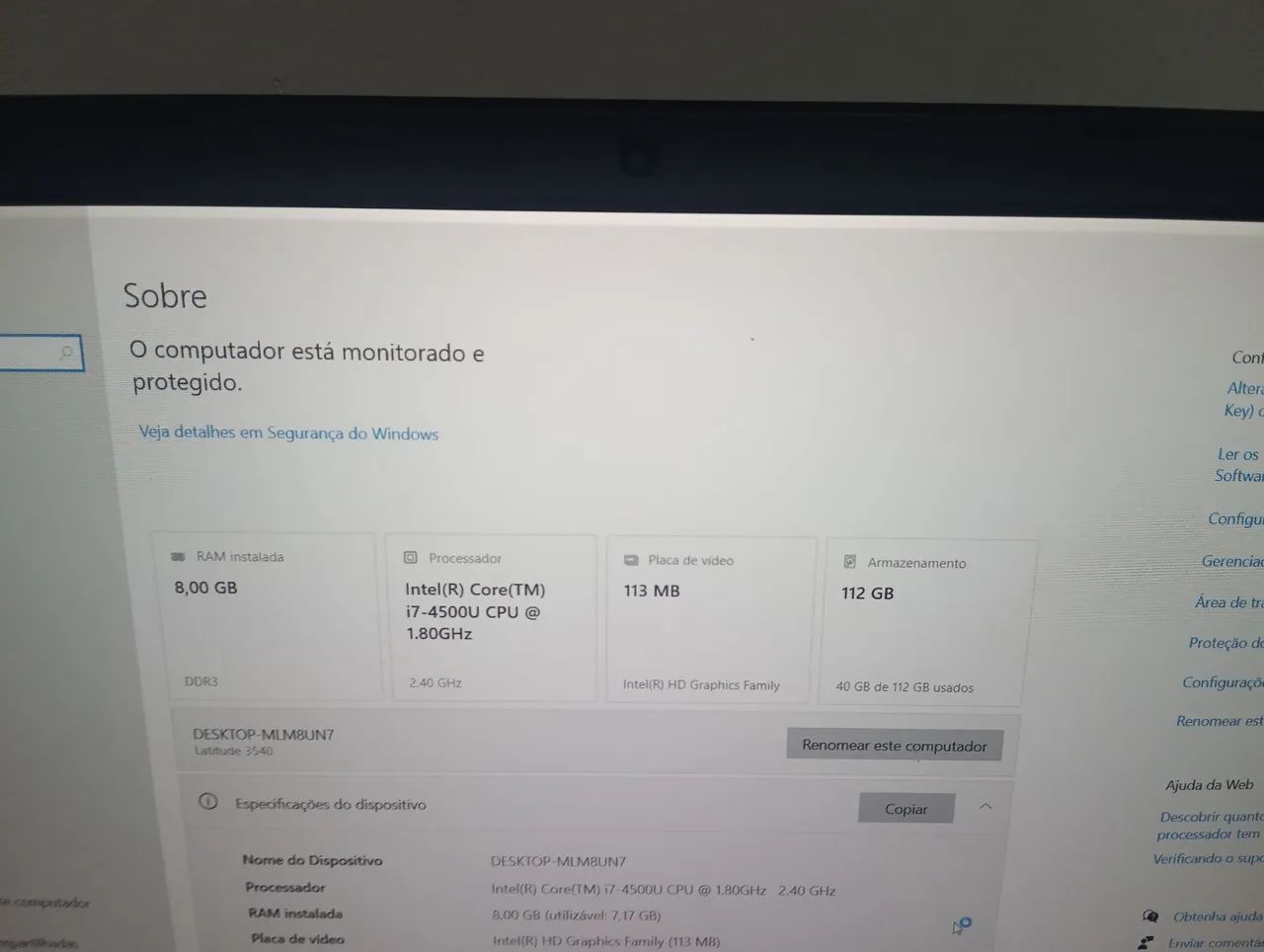 Notebook Dell i7 4ª geração Revisado - Foto 4