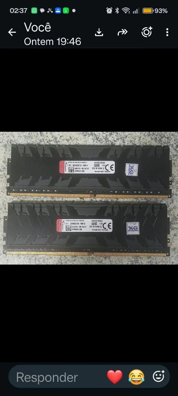 MEM ÓRIA RAM 2X8 DDR4 HYPERX  - Foto 2