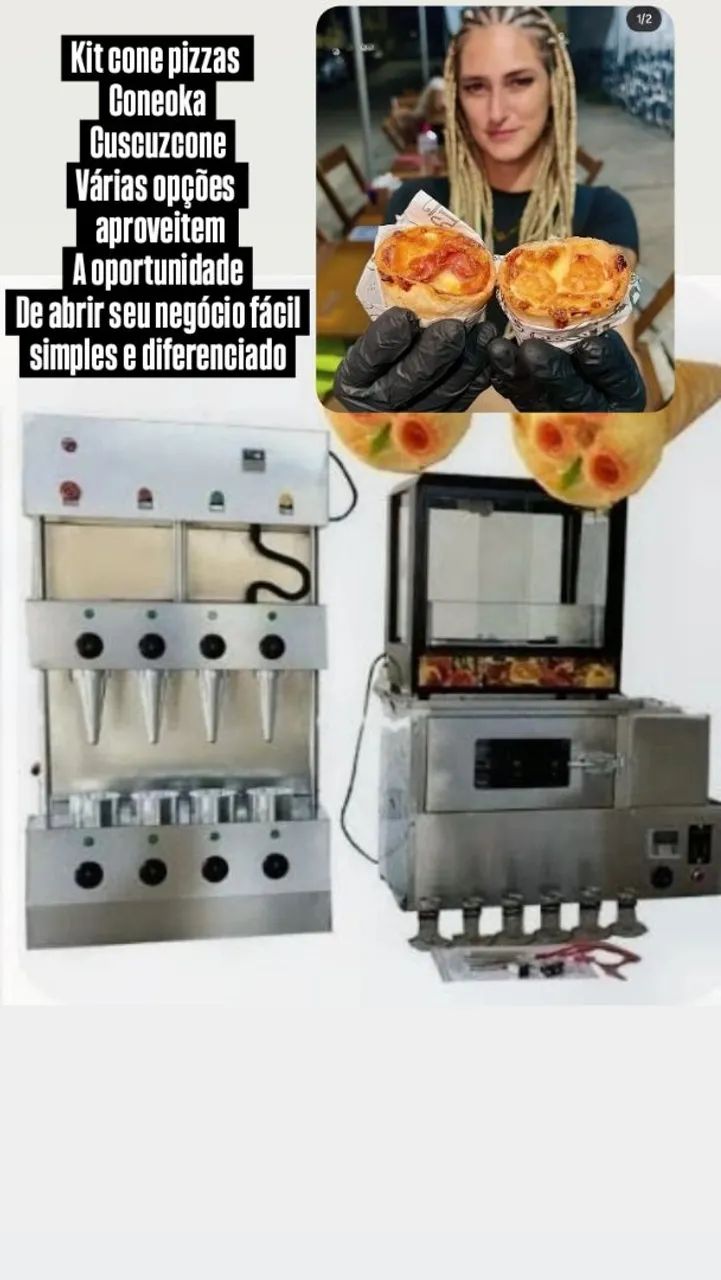 Kit máquinas cone pizza 