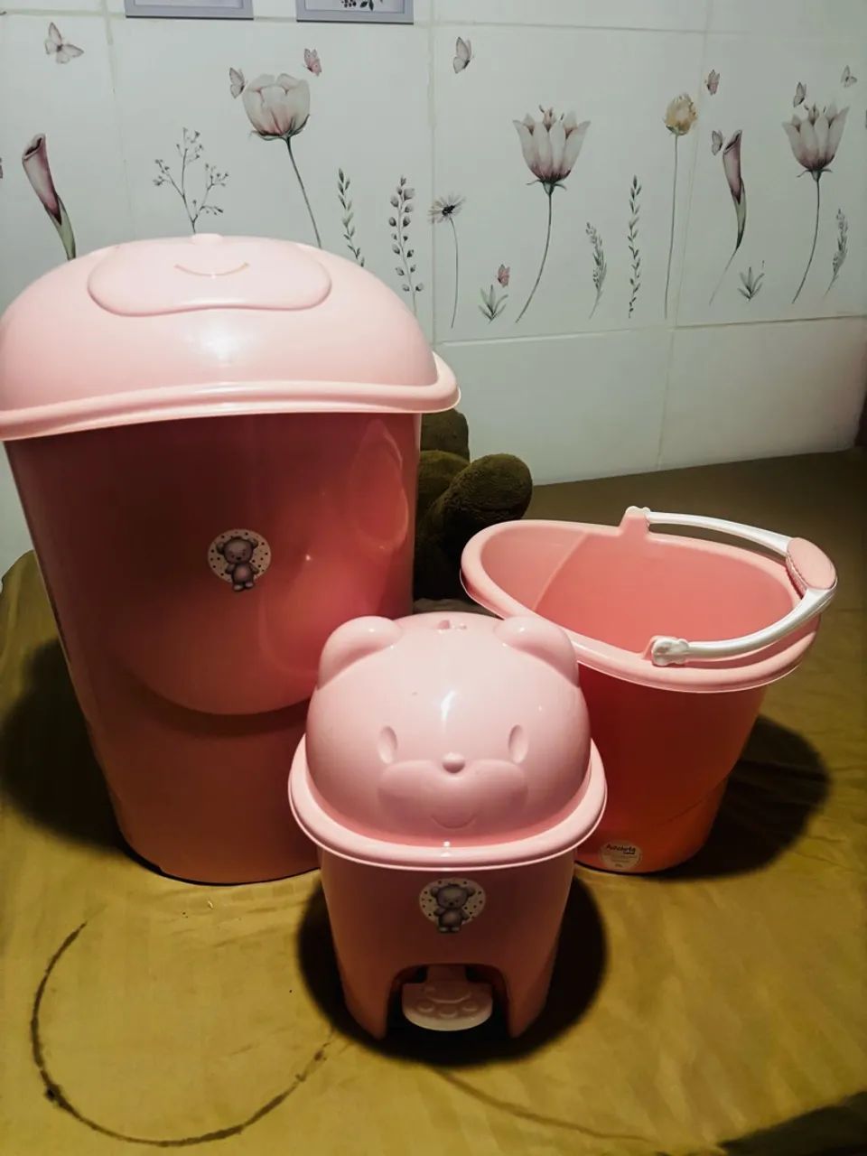 Balde infantil rosa 