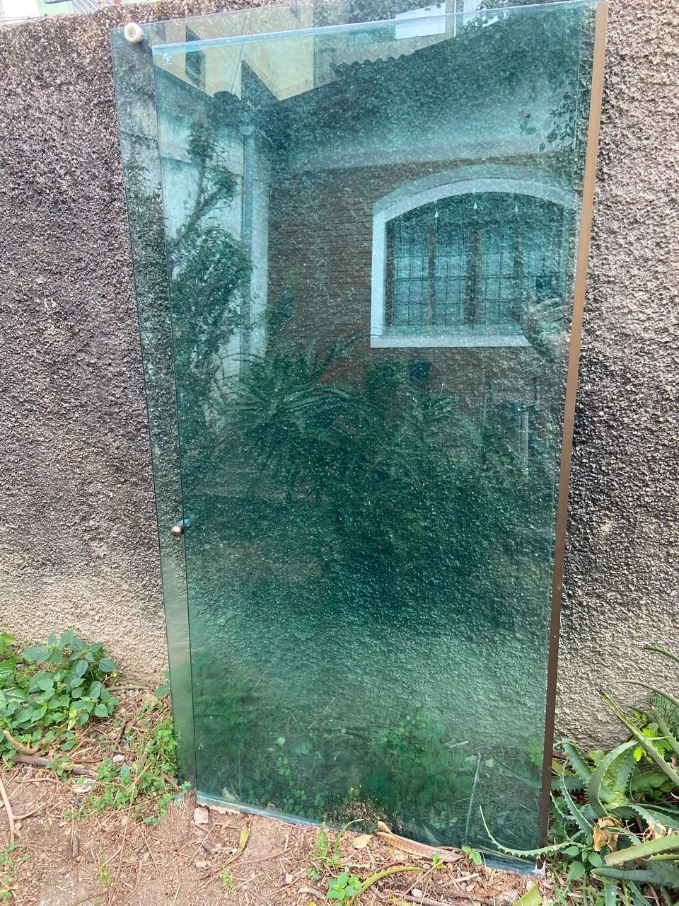 Duas portas de vidro temperado 8mm cor verde - Foto 4