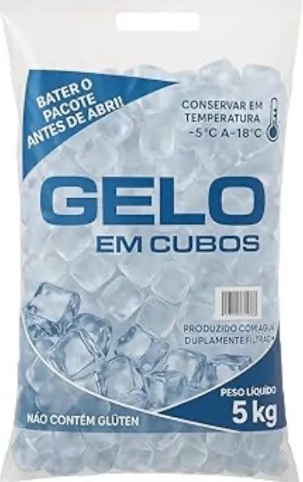 Saco de Gelo em Cubos 5kg e 3Kg
