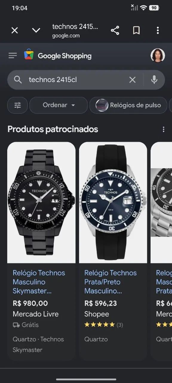 Relógio Technos Skymaster 2415CL All Black, intacto ! - Foto 5