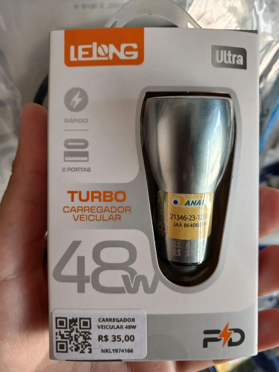 Carregador veicular 48w ( USB e USB-C)