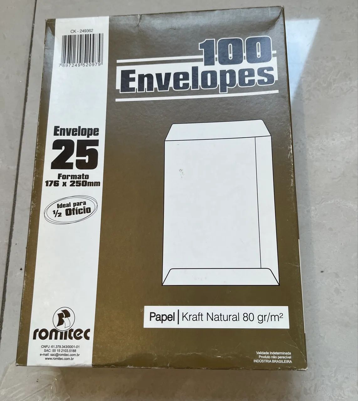 Lote caixa envelopes branco e craft tamanhos 23, 32 e 25 - Foto 4