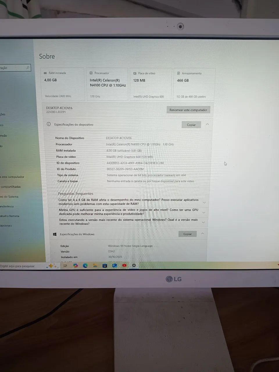 COMPUTADOR LG SEMINOVOS : aceito troca em iPhone 11 pra cima - Foto 3