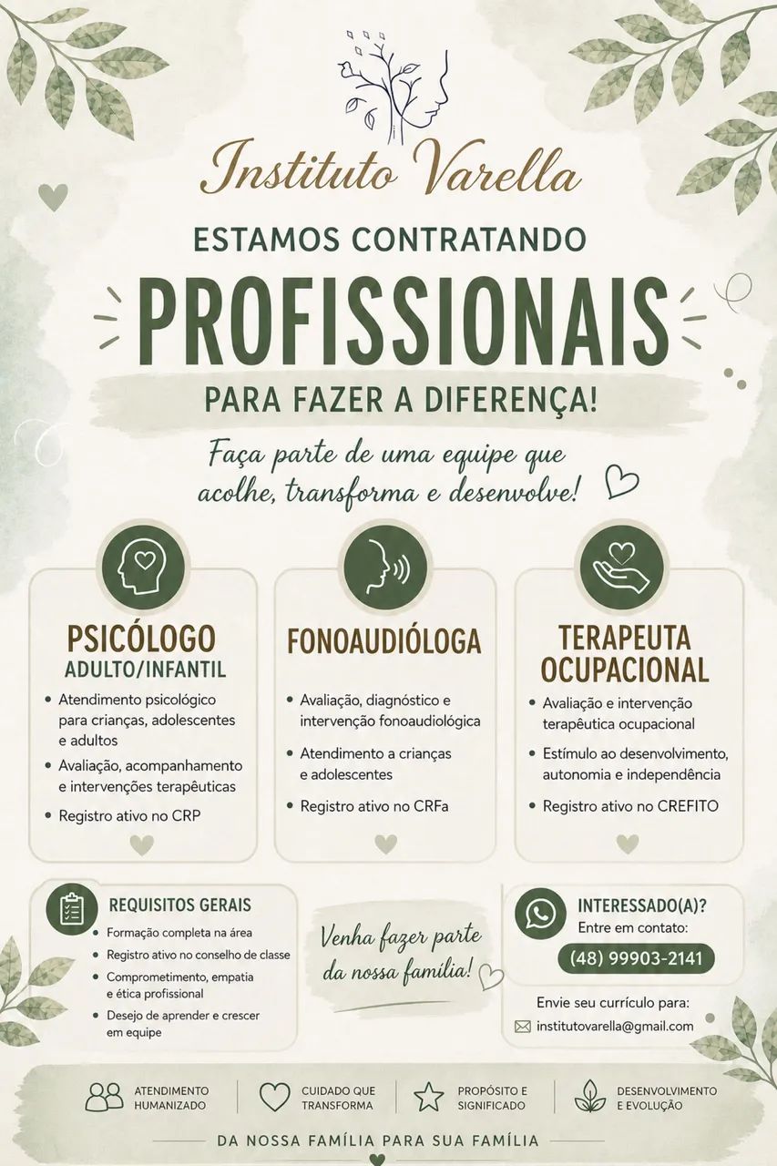 Oportunidade para atuar em clínica multidisciplinar