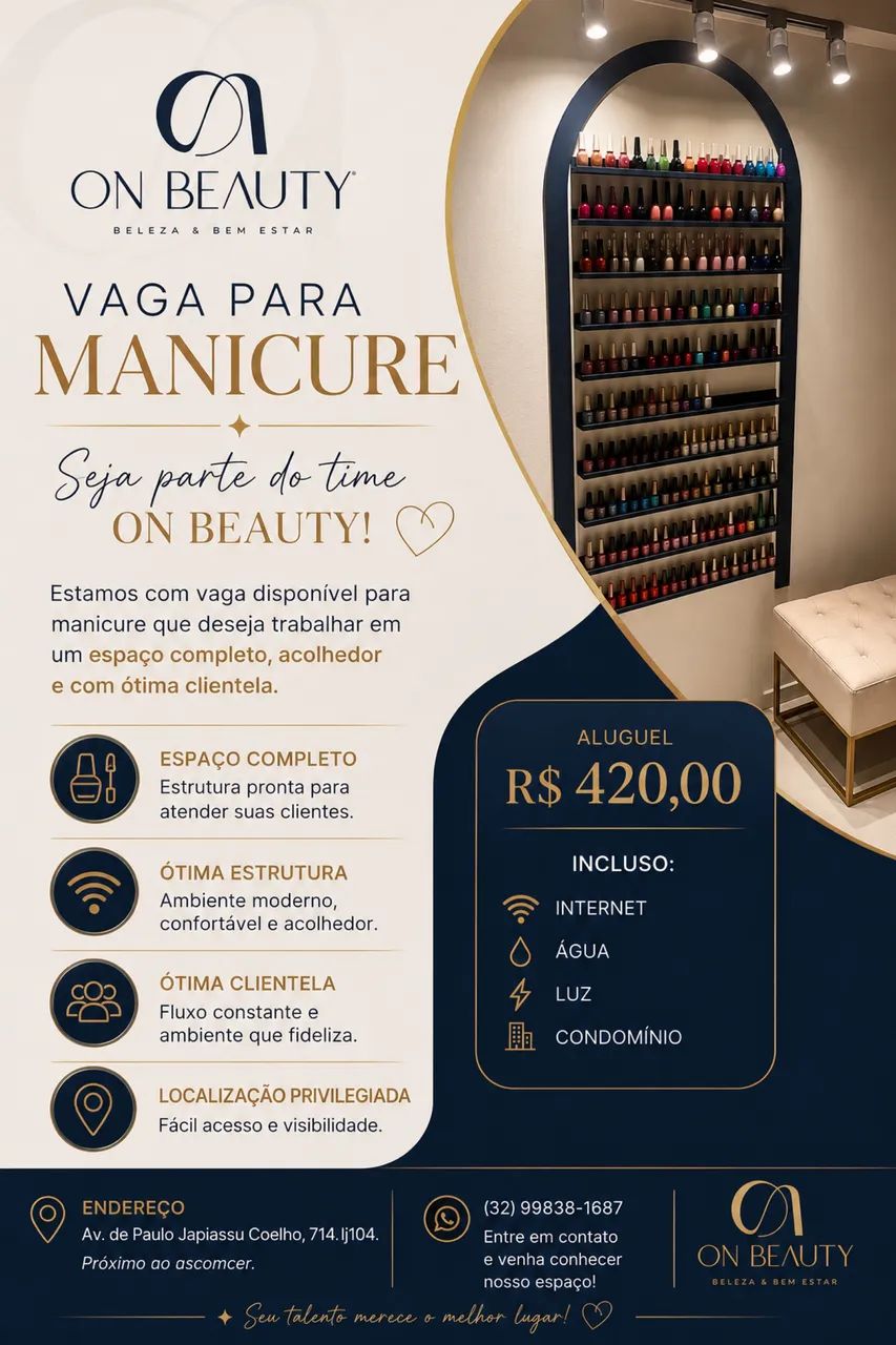 Vaga para manicure 
