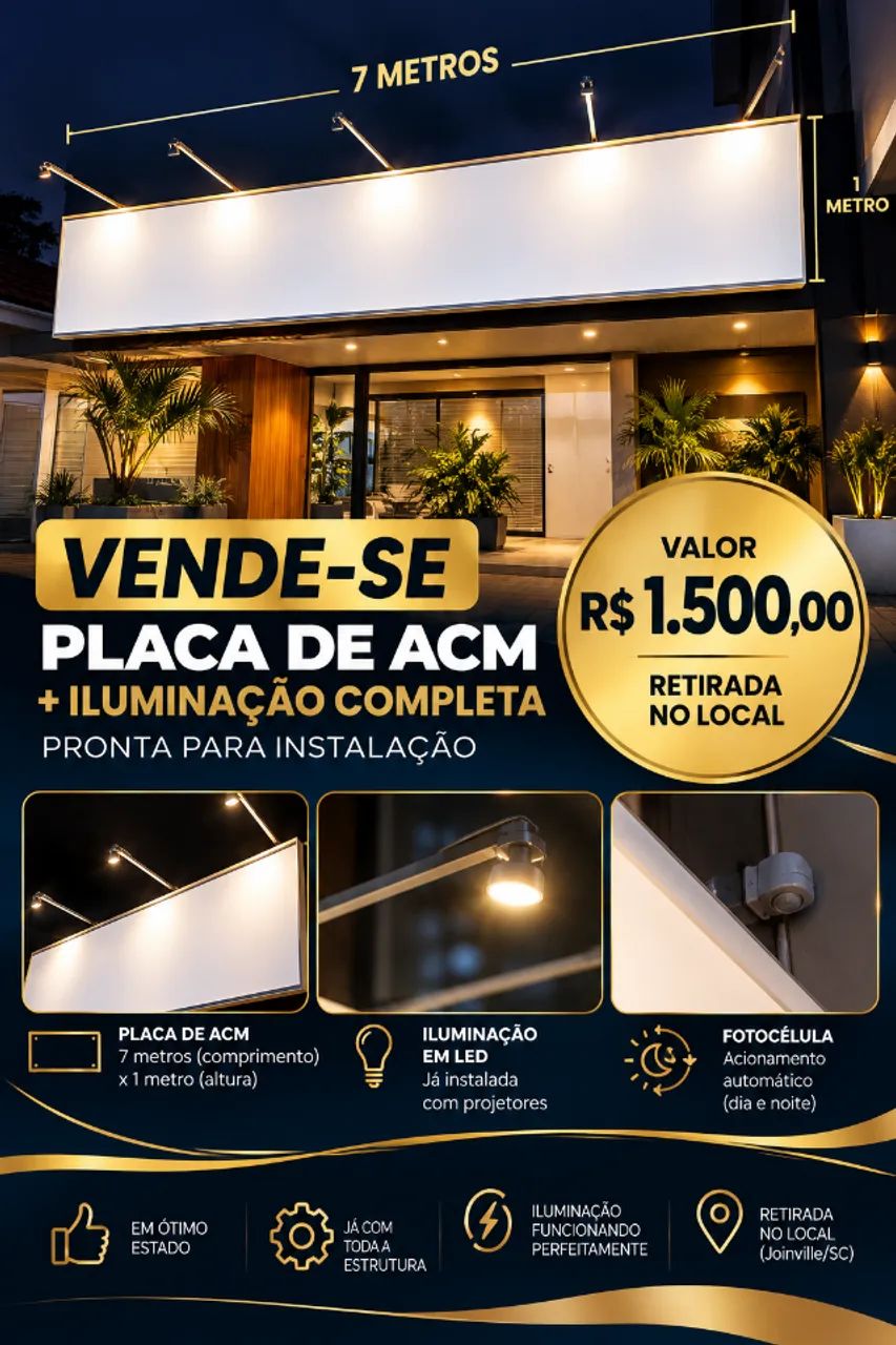 VENDE-SE PLACA DE ACM COMPLETA - R$ 1.500,00