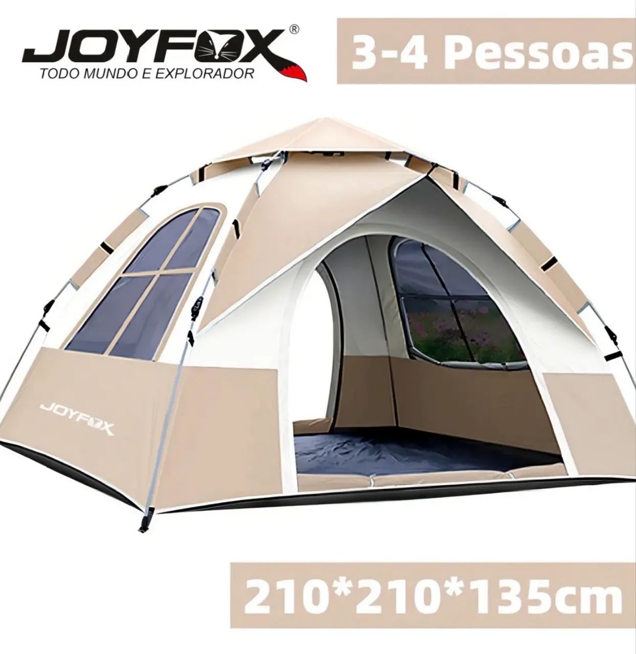 Barraca -  4 Pessoas 210x210cm Ventilada Impermeável 1500mm - Foto 3
