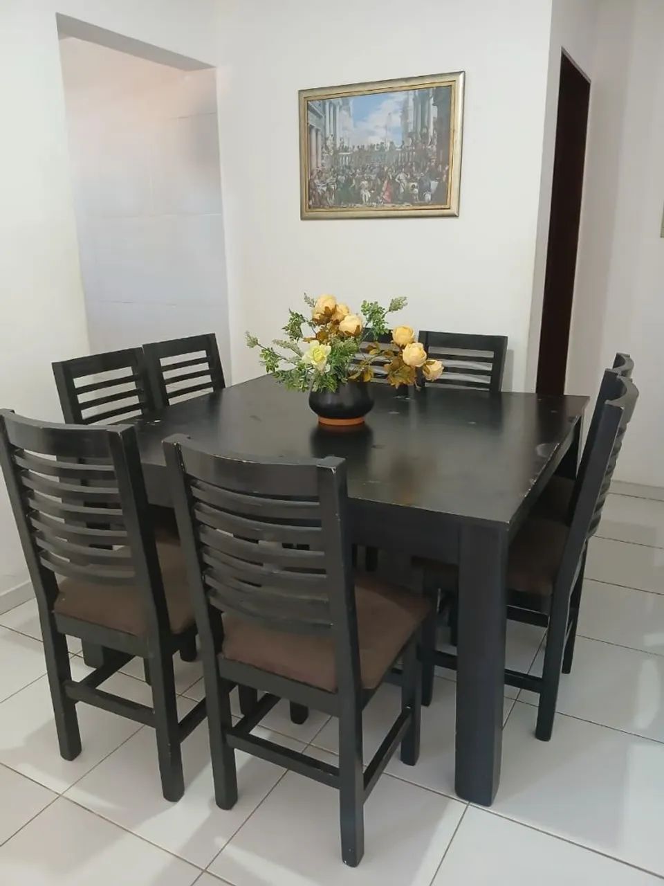 Mesa de Jantar Com 8 Cadeiras