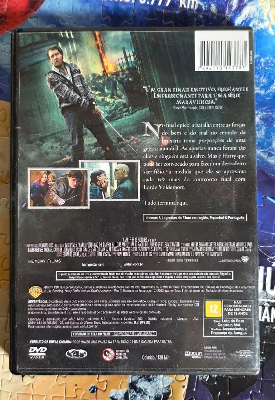 DVD Harry Potter e as Relíquias da Morte Parte 2 - Original Usado - Foto 2