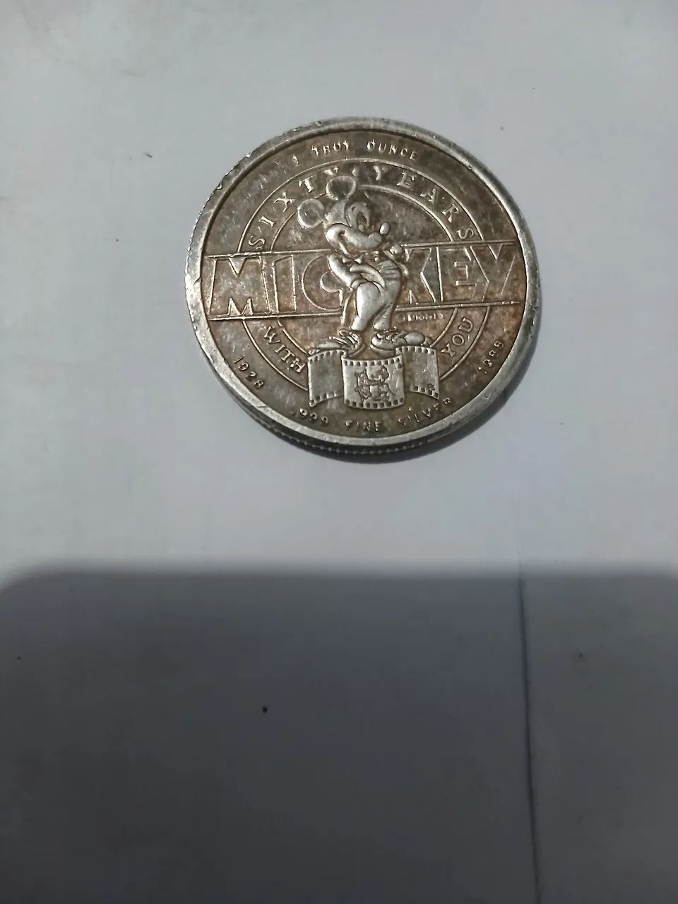 1988 Mickey Mouse Coin Commemorating Disney's 60th Anniversary