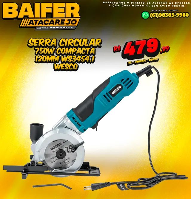 Serra Circular 750w Compacta 120mm Ws3454.1 Wesco