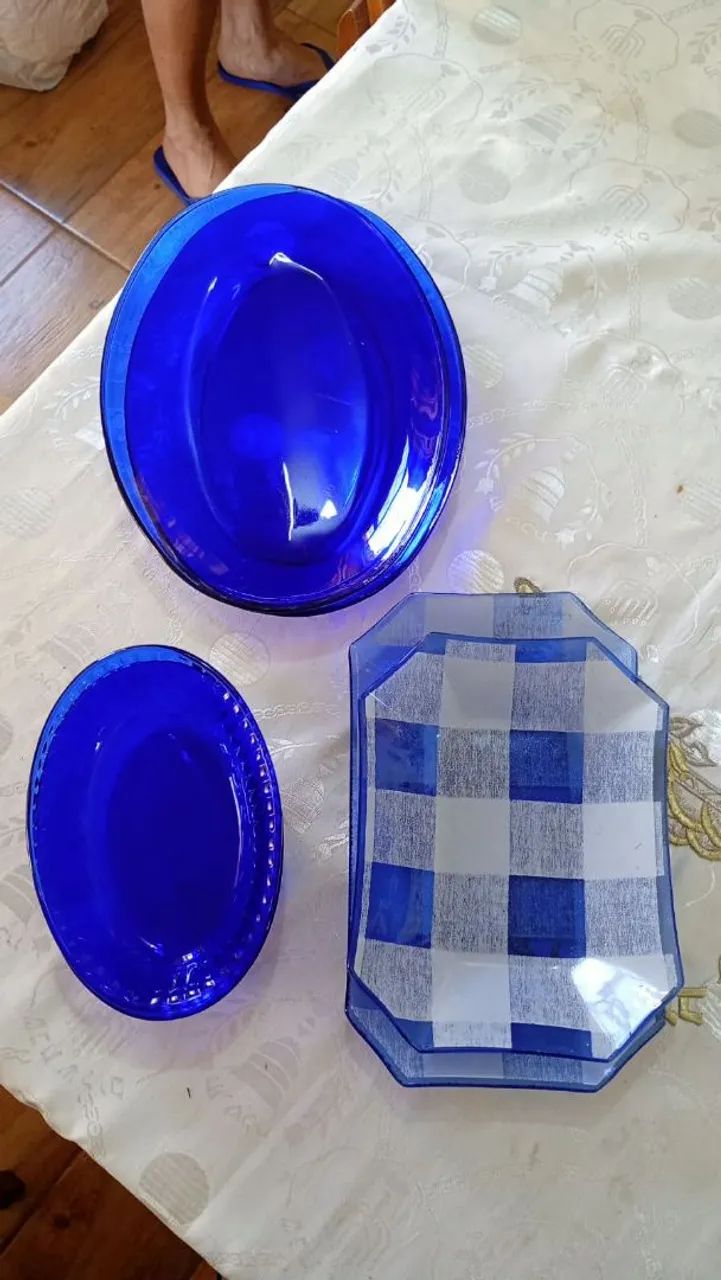 Conjunto antigo em azul cobalto - Foto 4