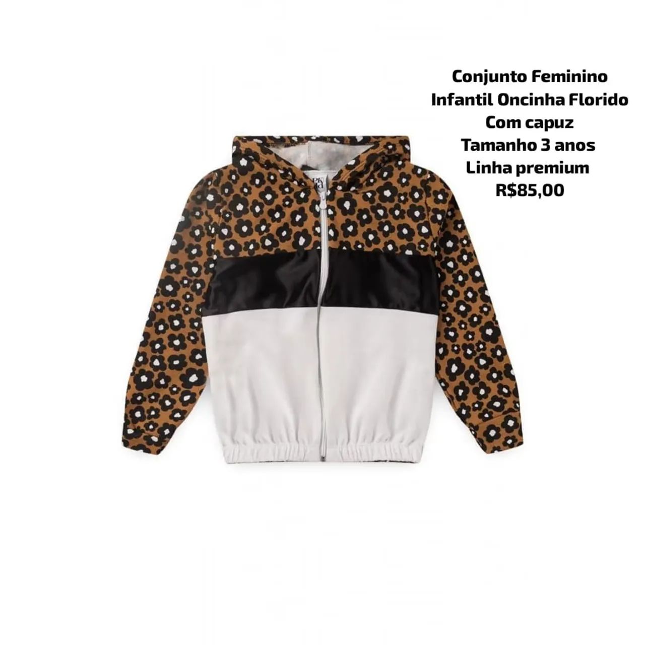 Conjunto Feminino Infantil Oncinha Florido linha premium luxo  - Foto 5