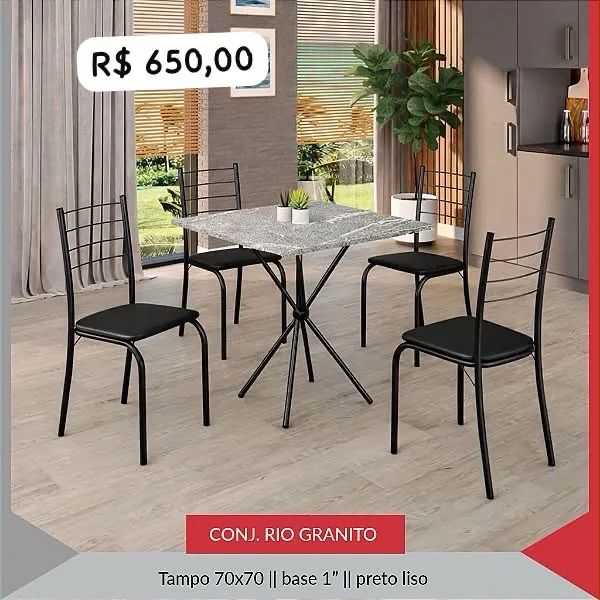 Mesa de cozinha. 4 cadeiras 