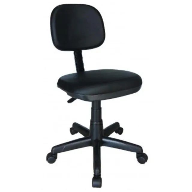 Cadeira Secretária Giratória Sem Braços Corino Preto Conforto Ergonômico Modelo 42003