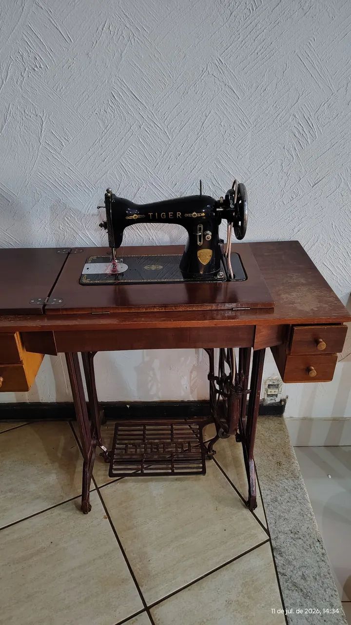 Máquina de costura Tiger, original, relíquia de coleção  - Foto 5