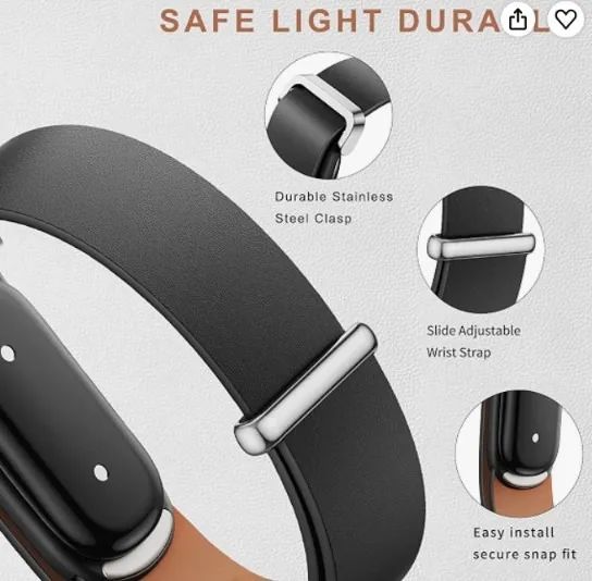 Pulseira de couro legitimo FitBit Air Google  - Foto 3