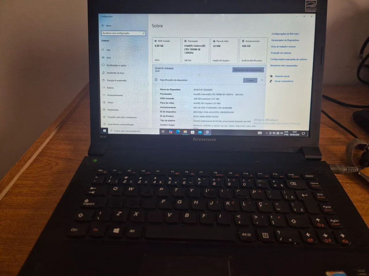 Notebook lenovo B490