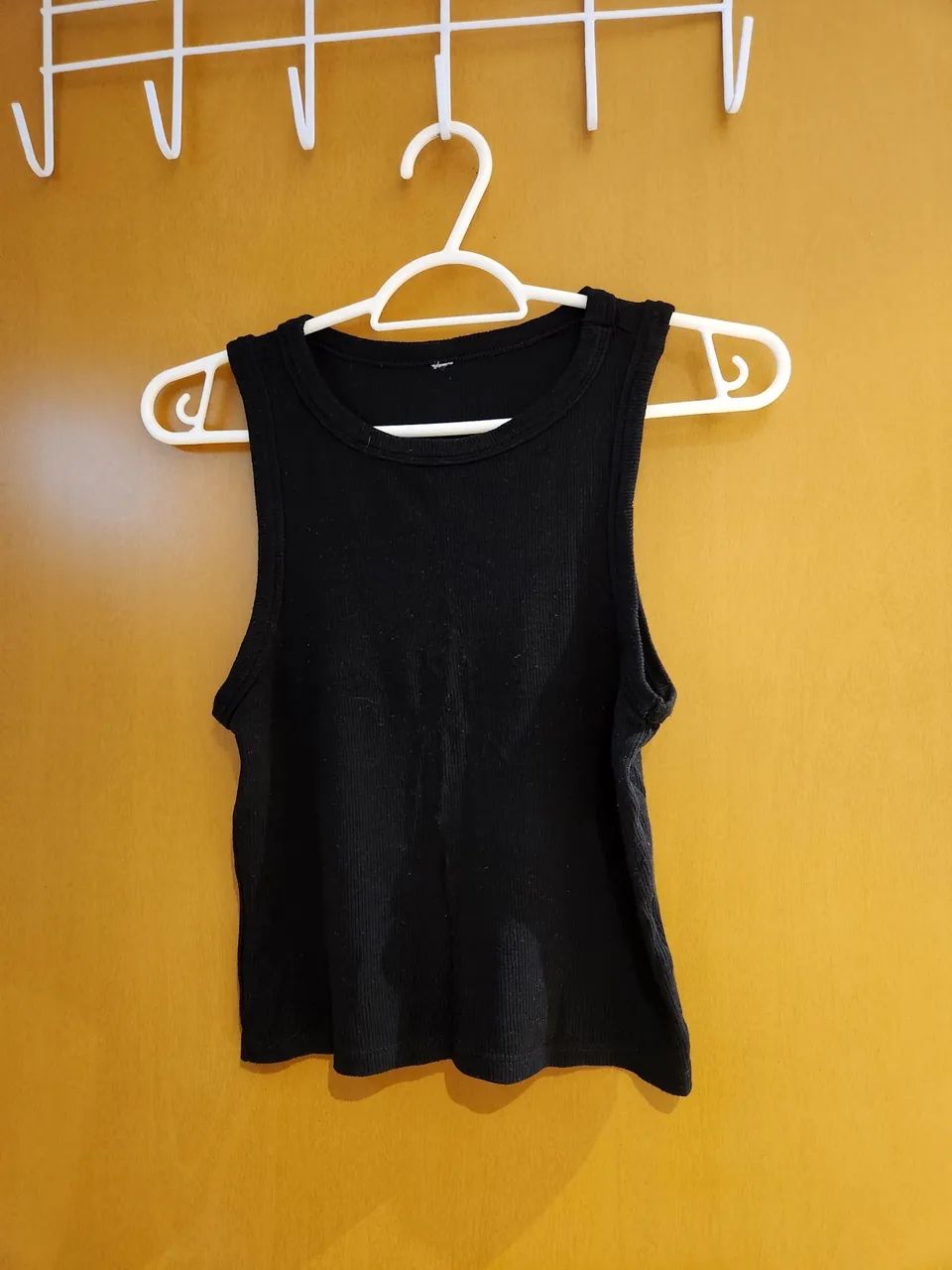 Blusa cropped preta tamanho P