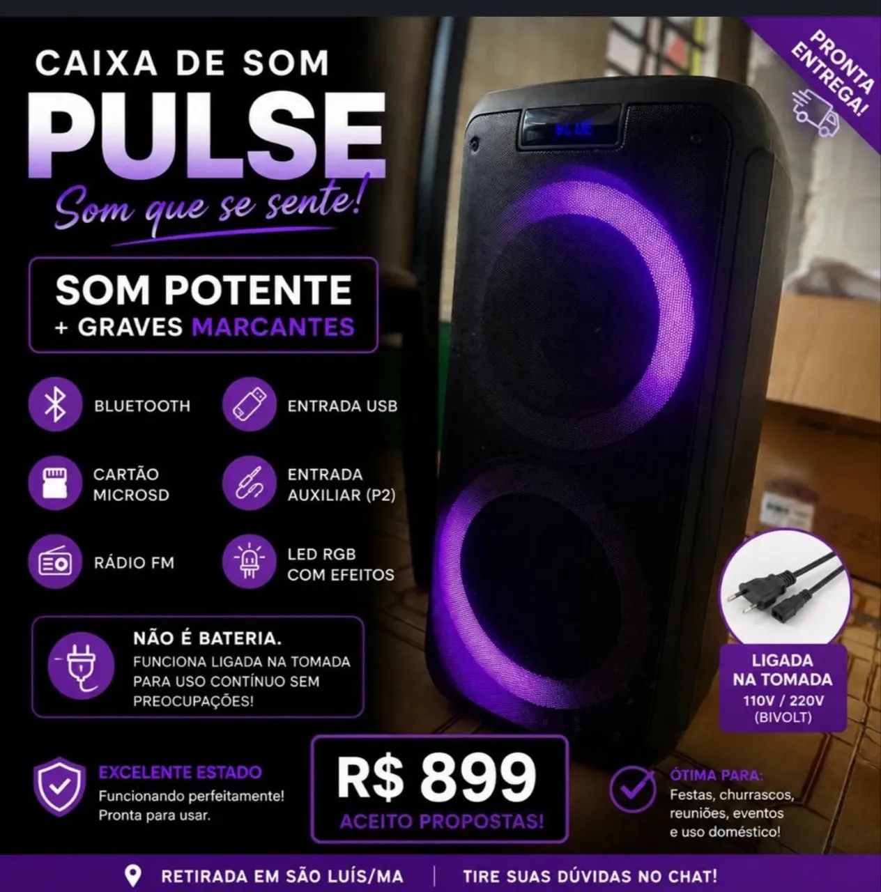 Caixa de som Amplificada Pulse