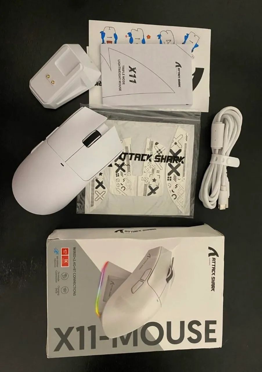 Mouse Gamer Attack Shark X11 Com Dock (NOVO!!!) - Foto 5