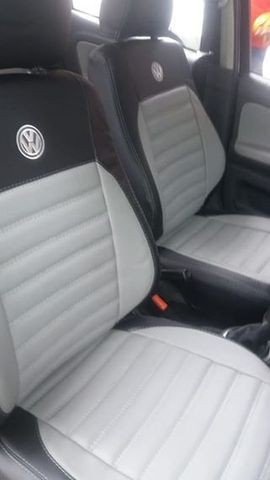 Capas de banco em courvin personalizada para gol g5 preto meio cinza