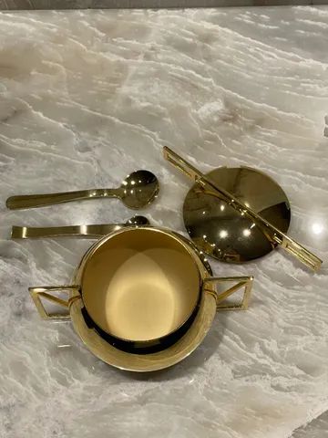 Riva - Açucareiro Ouro 24k - Capacidade 350g - Foto 5