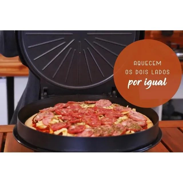 Grill Dual Britania 30cm Redonda assa Pizza , grelha Carnes e vegetais - Foto 4