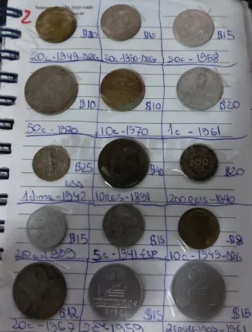 Lote com 148 moedas antigas nacionais e internacionais - Foto 2