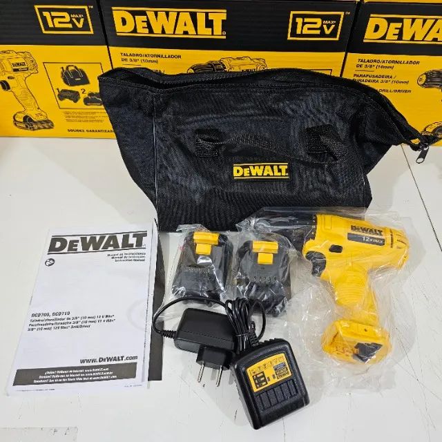 Parafusadeira Furadeira 2 Baterias 12V + Bolsa Dewalt DCD700C2 Garantia de 3 Anos - Foto 3