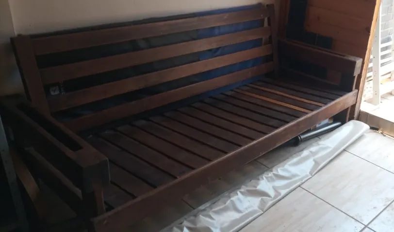 Sofa Madeira Maciça Rústica 3 Lugares + 2 Poltronas - Retirar