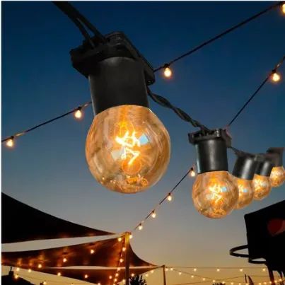 Aluguel | Varal De Luz Gambiarra 50m Com Lâmpadas Incandescente Evento Luzes Branco Quente