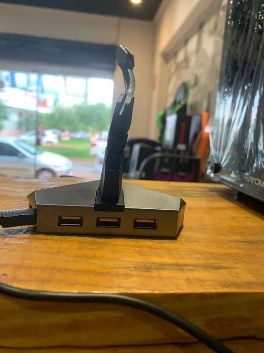 Mouse Bungee Usb Com Hub Mb-200si Preto C3tech - Foto 2