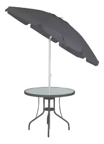 Conjunto Noronha Com Mesa Cadeira E Guarda Sol Bel Cor Cinza - Foto 2