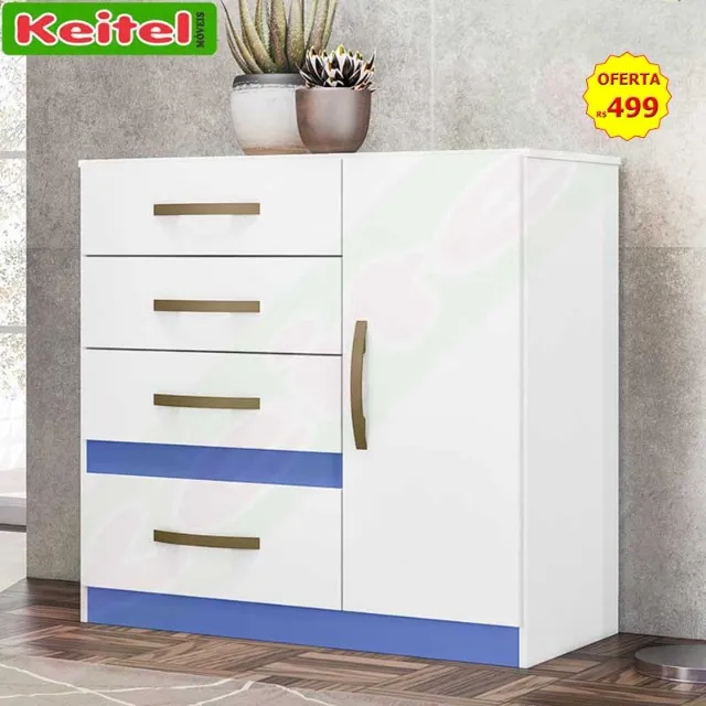 Cômoda Sapateira Vênus Branco / Azul