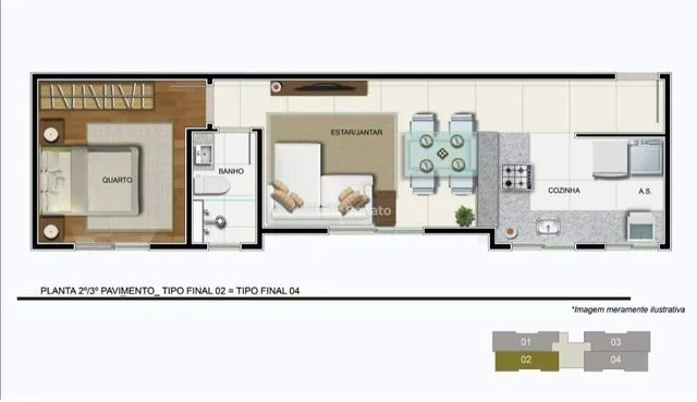 Apartamento à venda 1 quarto 1 vaga - Floresta - Foto 5