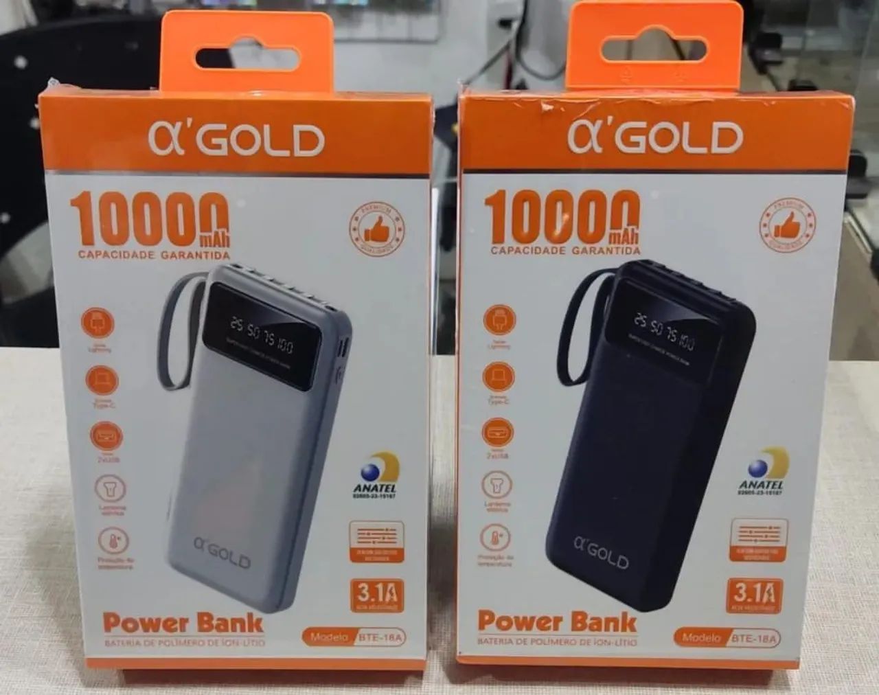 Power Bank 20000mAh e 10.000 mah Alpha Gold com Cabos Integrados - Foto 2