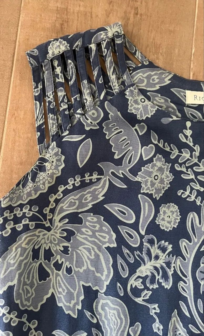 Vestido estampado Azul Richards tamanho 38 - Foto 2