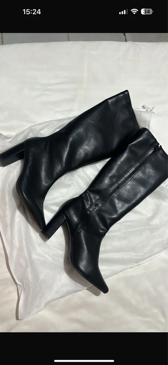 Botas Femininas Cano Longo Salto Bloco