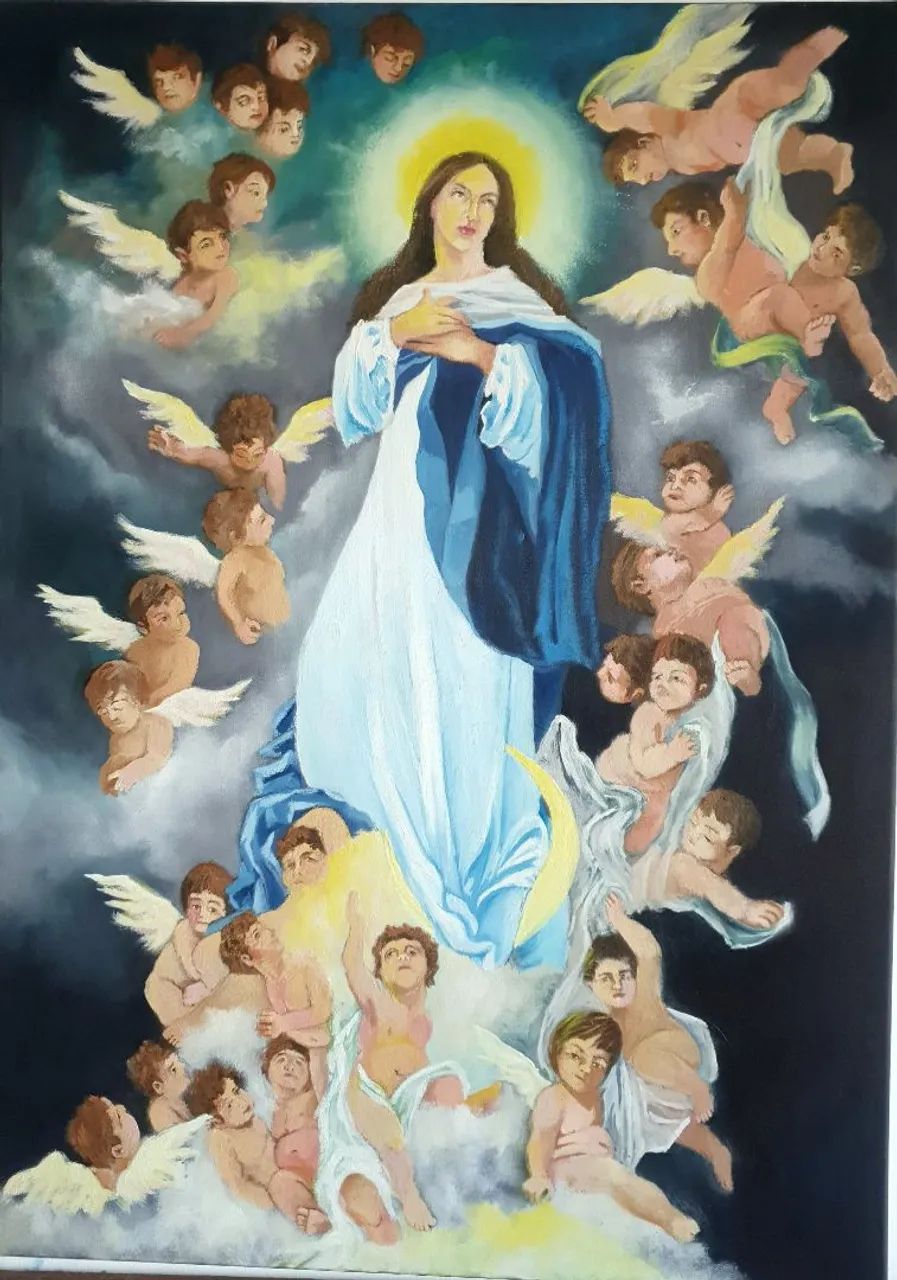 Nsa Sra da Conceição - Óleo s/ tela - 70 X 50 cm - obra original